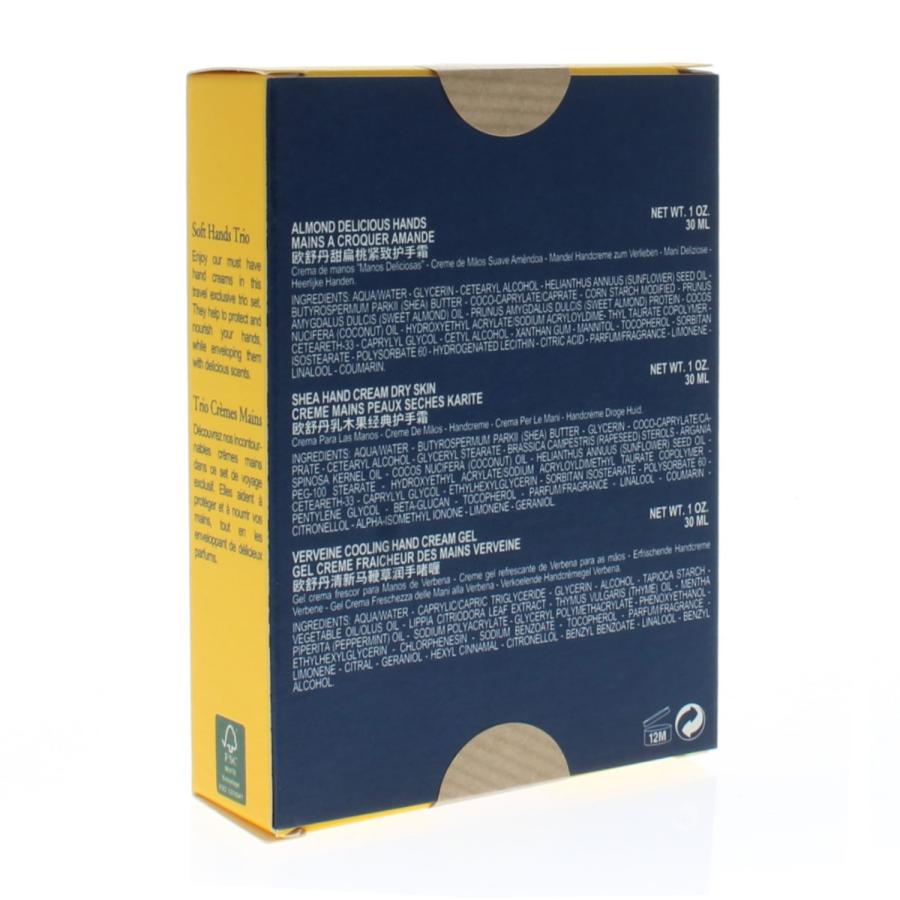L'Occitane Soft Hands Trio 3 Piece Set (Shea Butter 30ml/1.01oz Almond Delicious 30ml/1.01oz Verveine Cooling 30ml/1.01oz)