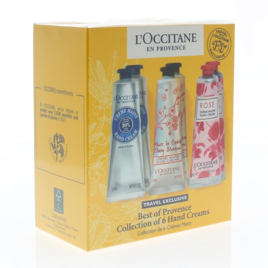 L'Occitane Best Of Provence Collection of 6 Hand Creams (2X Shea butter 30ml/1.01oz 2X Cherry Blossom 30ml/1.01oz 2X Rose 30ml/1.01oz)
