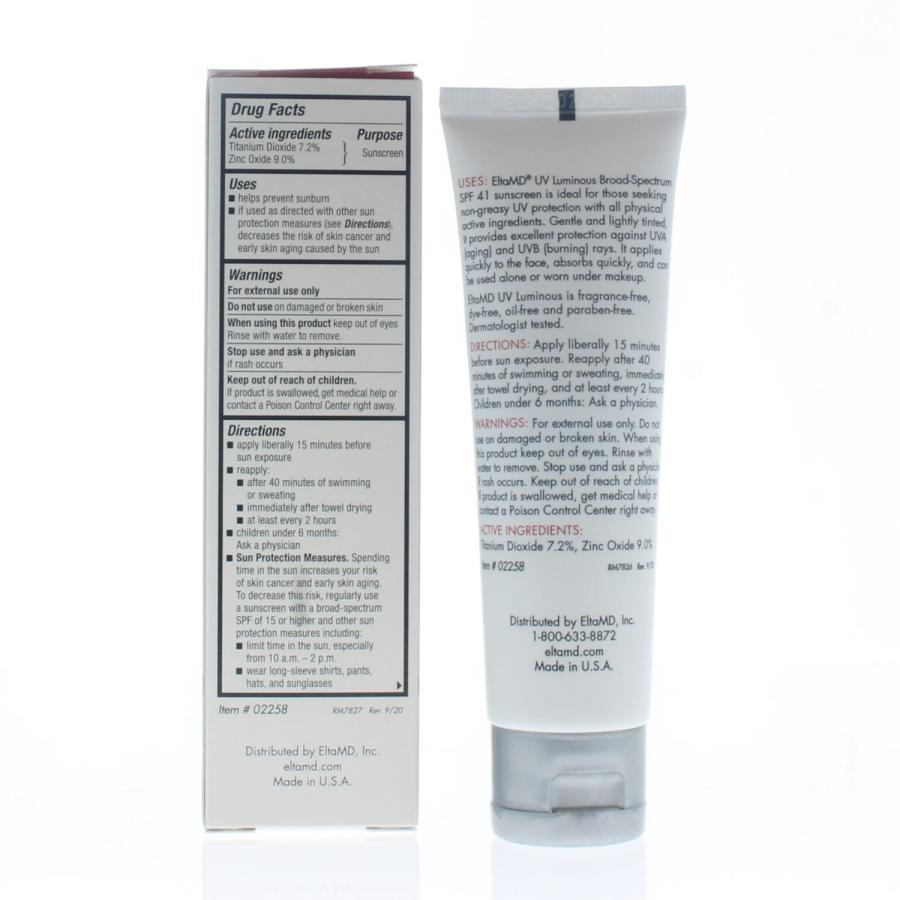 EltaMD UV Luminous Broad Spectrum SPF 41 Tinted Facial Sunscreen 50ml/1.7oz
