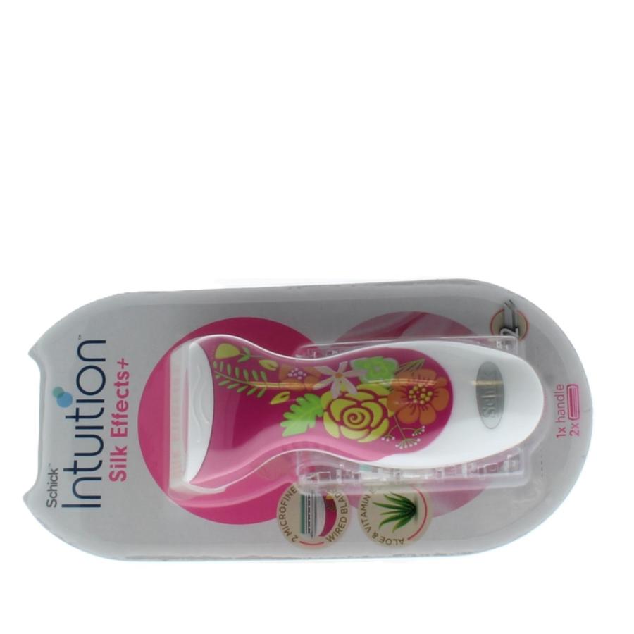 Schick Silk Effects+Plus Razor Handle with 2 Refill Cartridges