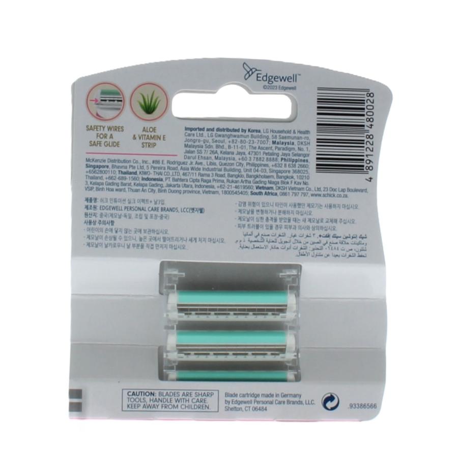Schick Silk Effects+Plus Refill Cartridges 3 Counts