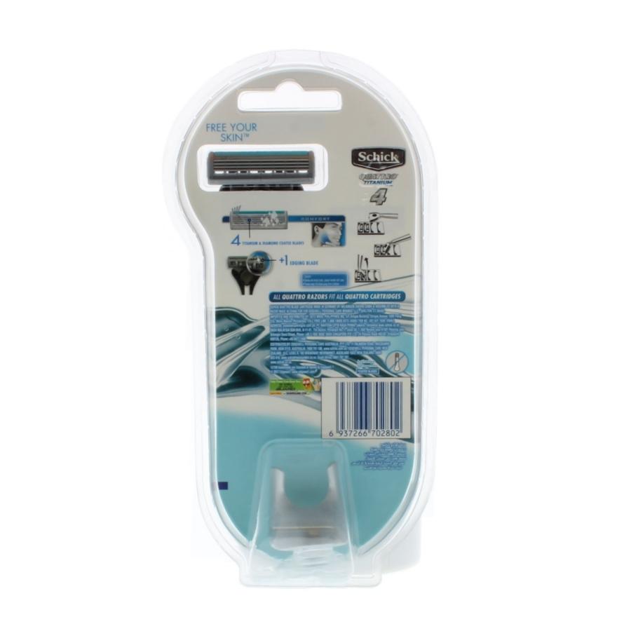 Schick Quattro Razor Titanium 4 Blade 1 Razor 1 Cartridge 1 Shower Hanger