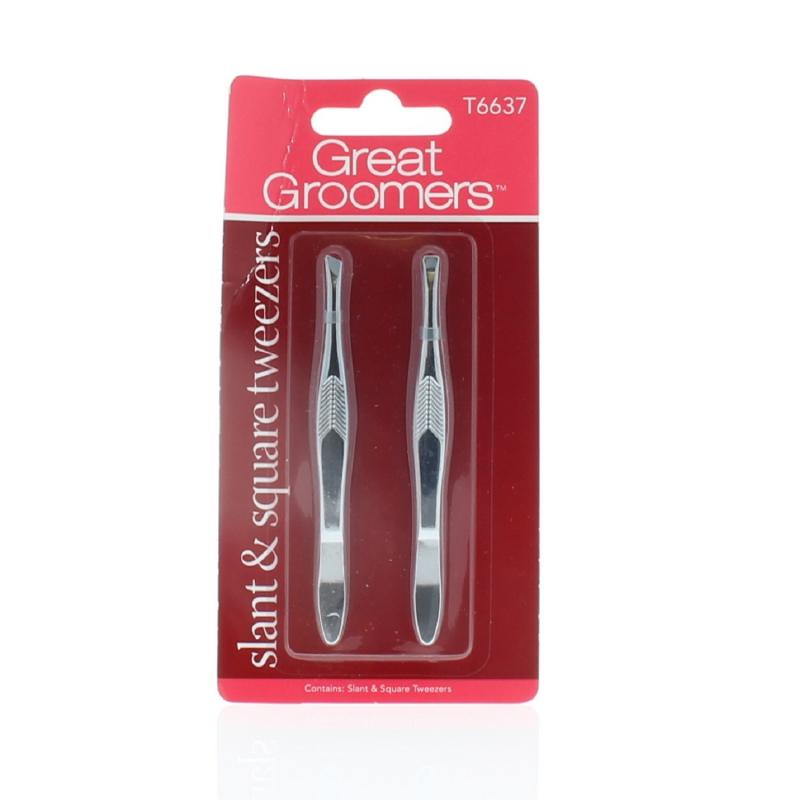 Great Groomers 2 Slant And Square Tweezers