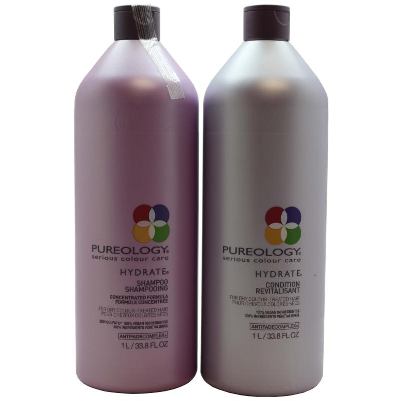 Pureology Hydrate Shampoo and Conditioner Set Liter /33.8oz