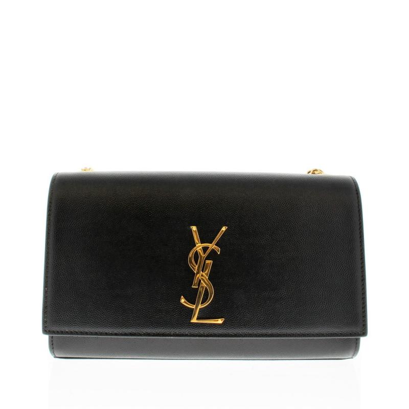 YSL Kate Medium Chain Bag In Grain De Poudre Embossed