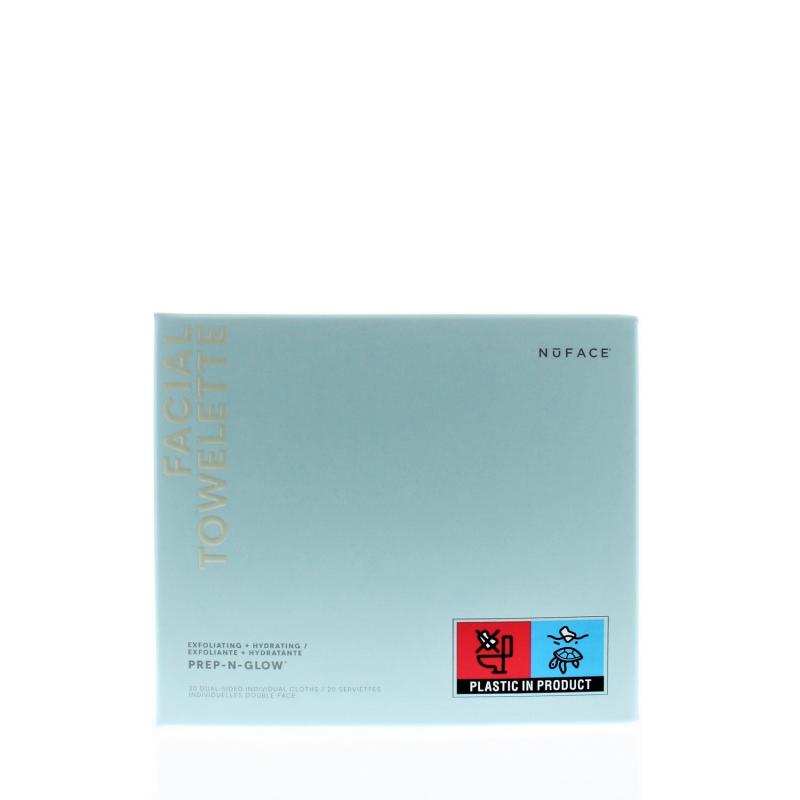 NuFACE Facial Towelette Prep-N-Glow Dual-Sided Cloth 20pk