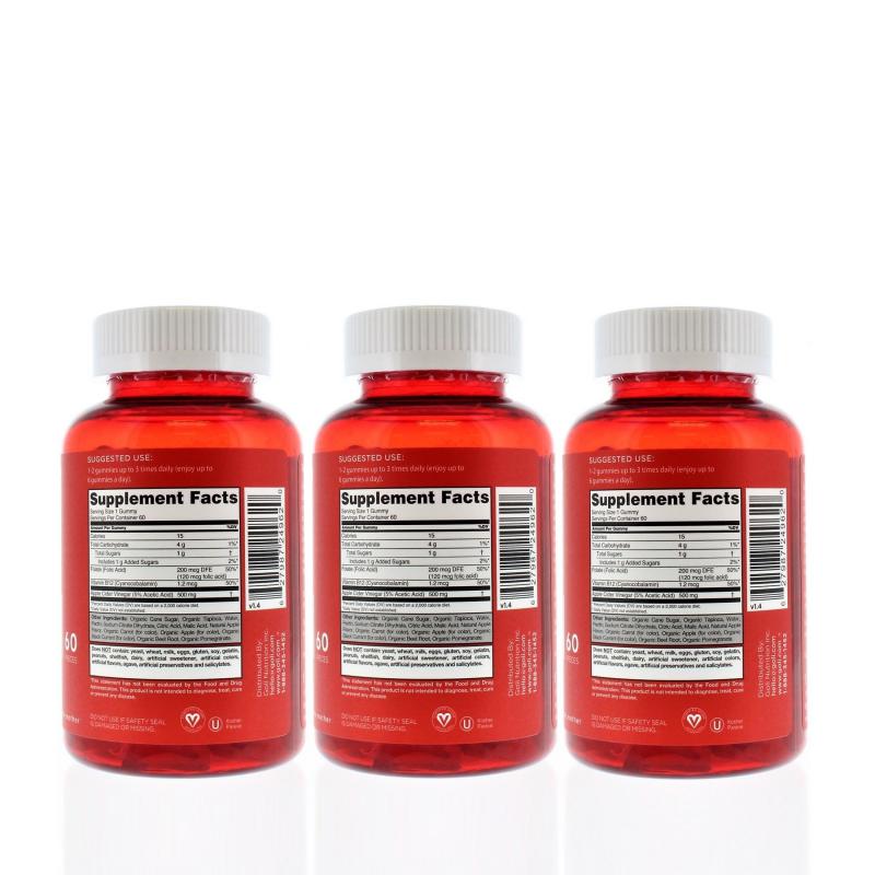 Goli Nutrition Apple Cider Vinager Gummies 60ct (3 Pack)