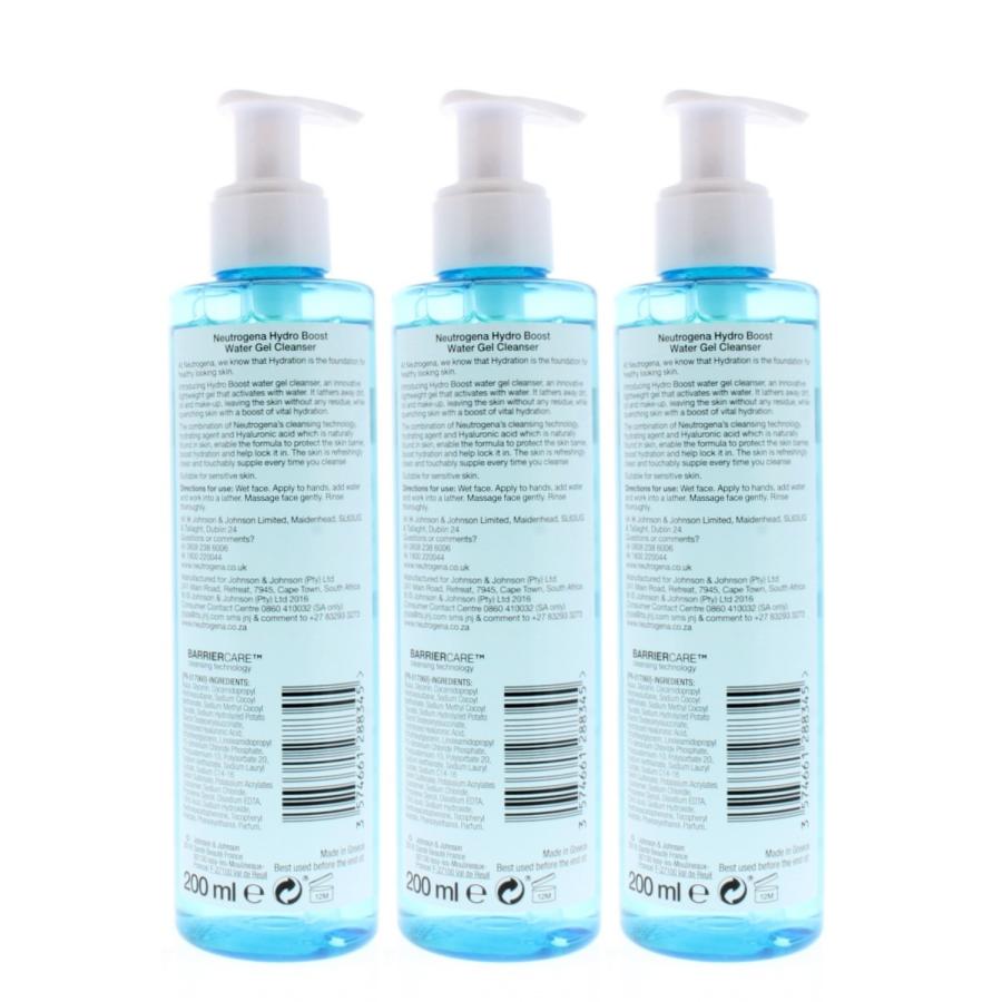 Neutrogena Hydro Boost Cleanser Water Gel 200ml (3 Pack)