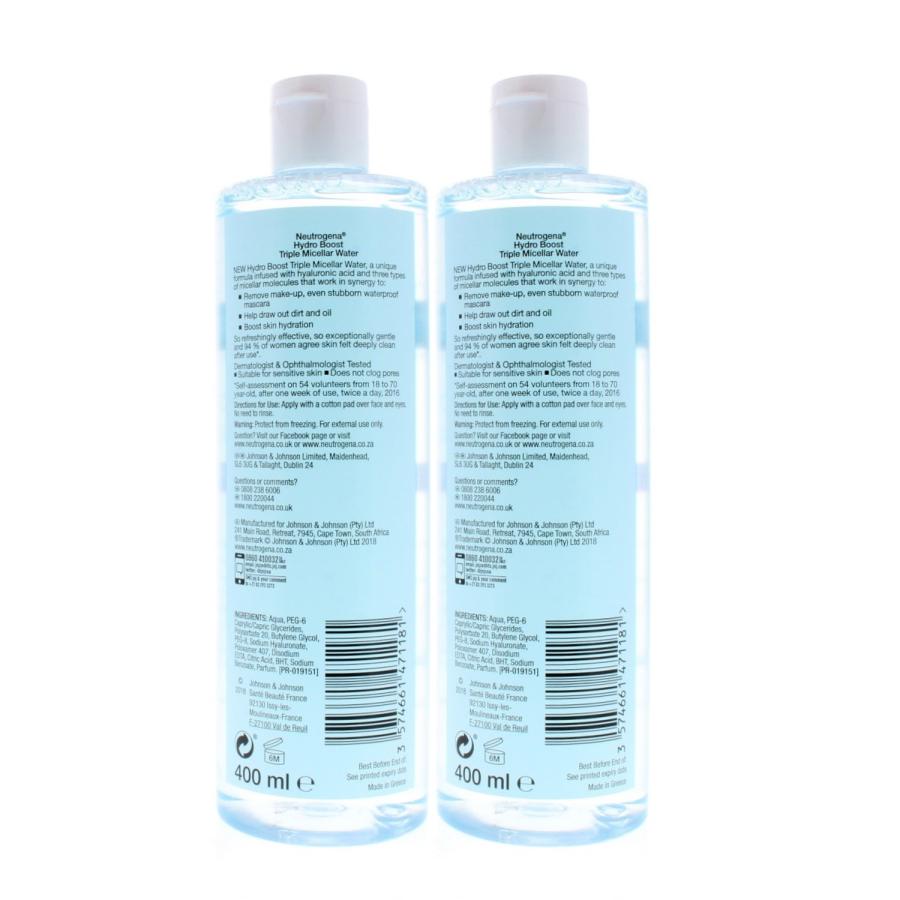 Neutrogena Hydro Boost Triple Micellar Water 400ml (2 Pack)