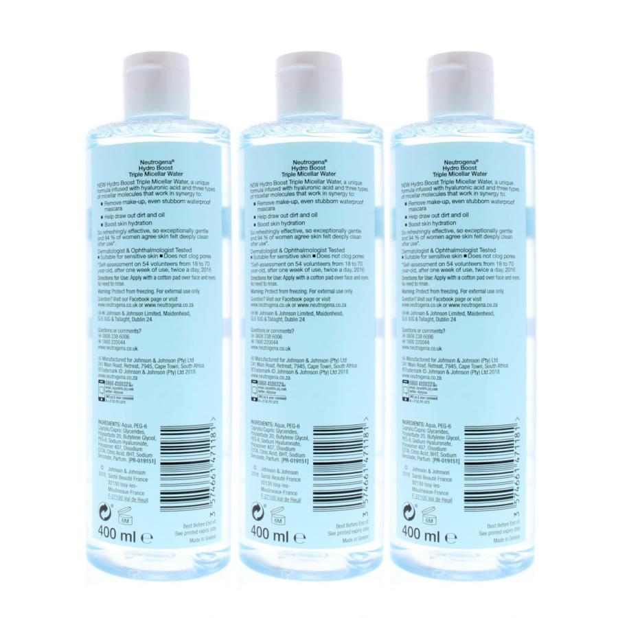 Neutrogena Hydro Boost Triple Micellar Water 400ml (3 Pack)