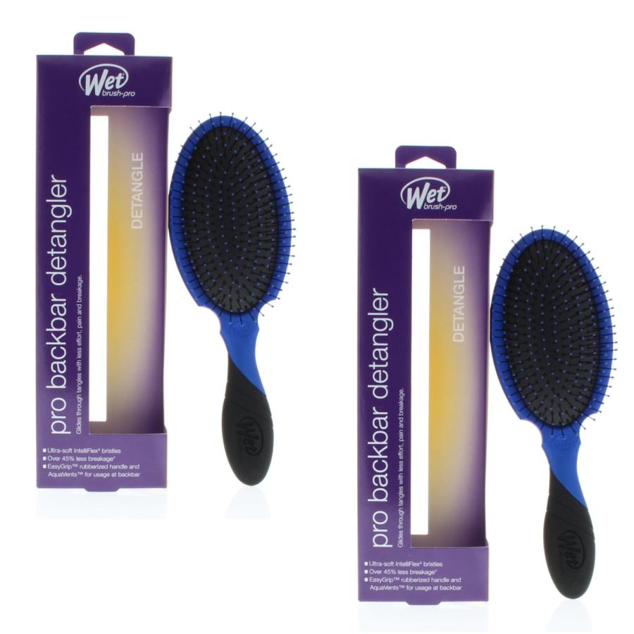 Wet Brush Pro Back Bar Detangler Royal Blue Model# BWP830GXRY (2 Pack)