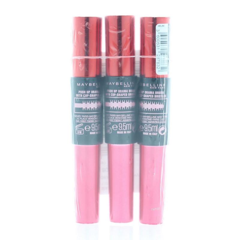Maybelline Push Up Drama Mascara Very Black 9.5ml (3 Pack)