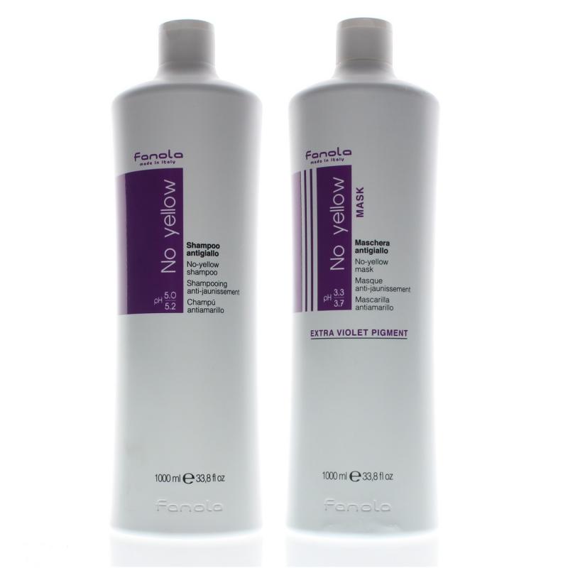 Fanola No-Yellow Shampoo and Mask 1000ml/33.8oz Duo