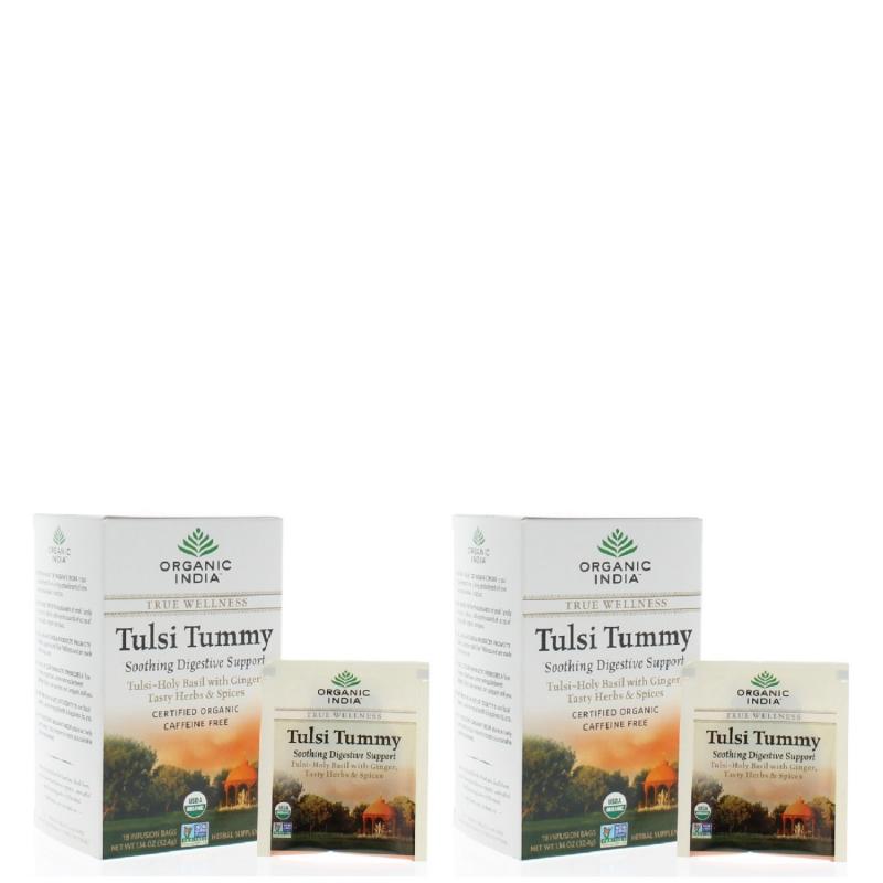 Organic India Tulsi Tummy Net Wt. 1.14oz/32.4g Each (36 Infusion Bags) 2-Pack
