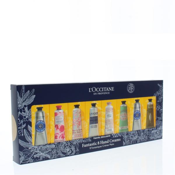 L'Occitane Fantastic 8 Hand Creams 8 Piece Set (Rose 30ml/1.01oz Cherry Blossom 30ml/1.01oz 2X Shea butter 30ml/1.01oz Neroli & Orchid 30ml/1.01oz Almond Delicious 30ml/1.01oz Lavender 30ml/1.01oz and Verveine Cooling 30ml/1.01oz)