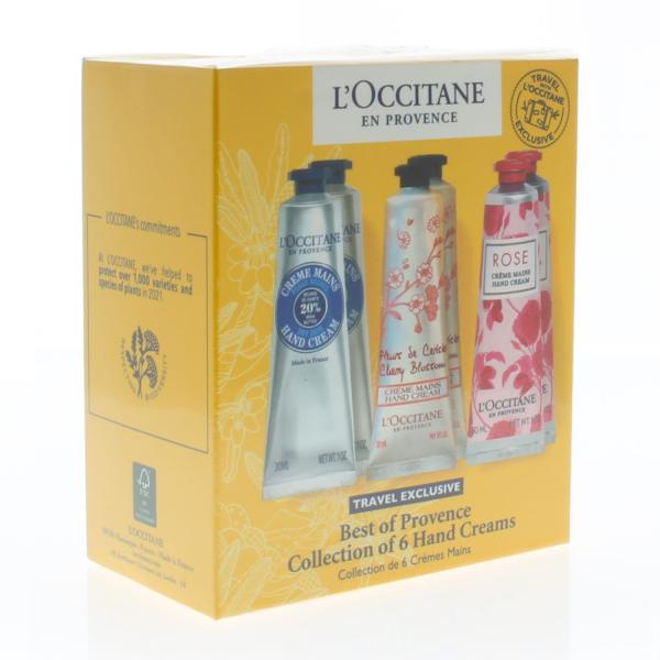 L'Occitane Best Of Provence Collection of 6 Hand Creams (2X Shea butter 30ml/1.01oz 2X Cherry Blossom 30ml/1.01oz 2X Rose 30ml/1.01oz)