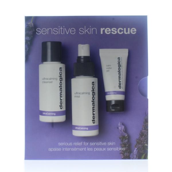 Dermalogica Sensitive Skin Rescue 3pc Kit (Ultracalming Cleanser 50ml/1.7oz Ultracalming Mist 50ml/1.7oz Calm Water Gel 0.5oz)
