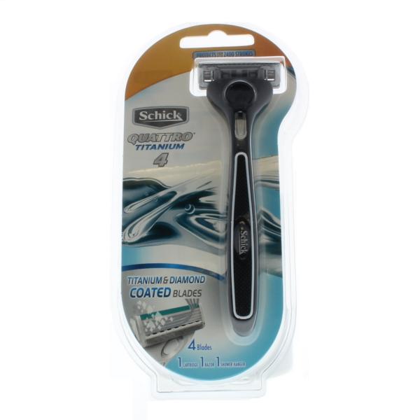 Schick Quattro Razor Titanium 4 Blade 1 Razor 1 Cartridge 1 Shower Hanger