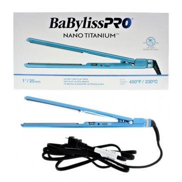 BaBylissPRO Nano Titanium 1"/25mm Ultra-Thin Flat Iron Blue