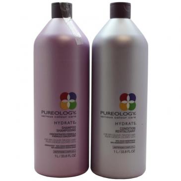 Pureology Hydrate Shampoo and Conditioner Set Liter /33.8oz