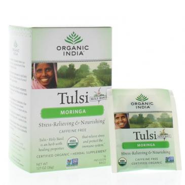 Organic India Tulsi Moringa Net Wt. 1.27oz/36g (18 Infusion Bags)