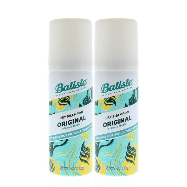 Batiste Instant Hair Refresh Dry Shampoo Original Classic Fresh 50ml/30g (2-Pack)