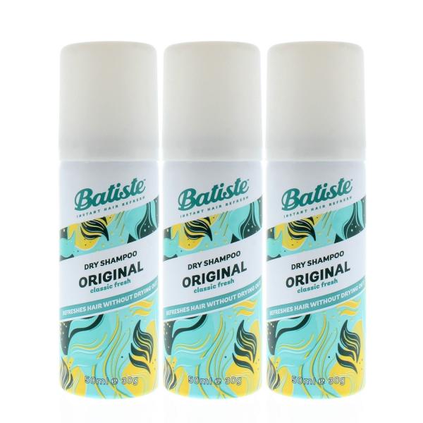 Batiste Instant Hair Refresh Dry Shampoo Original Classic Fresh 50ml/30g (3-Pack)