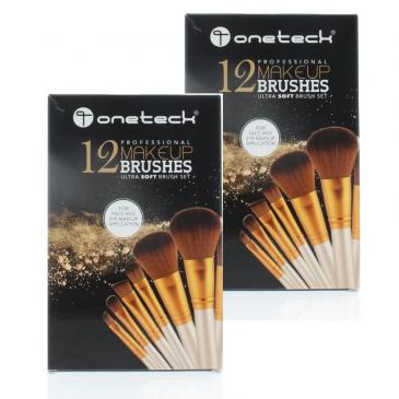 Oneteck Cosmetic Make-Up Brush Set 12pcs (2 Pack)