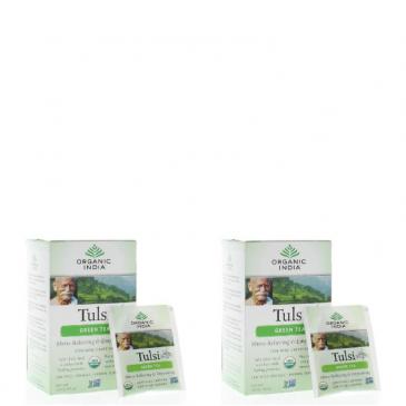 Organic India Tulsi Green Tea 1.21oz (36 Infusion Bags) 2-Pack