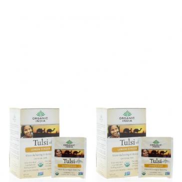 Organic India Tulsi Lemon Ginger 1.27oz (36 Infusion Bags) 2-Pack