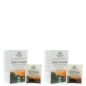 Organic India Tulsi Tummy Net Wt. 1.14oz/32.4g Each (36 Infusion Bags) 2-Pack