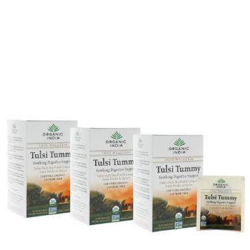 Organic India Tulsi Tummy Net Wt. 1.14oz/32.4g Each (54 Infusion Bags) 3-Pack