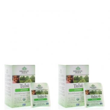 Organic India Tulsi Moringa Net Wt. 1.27oz/36g Each (36 Infusion Bags) 2-Pack
