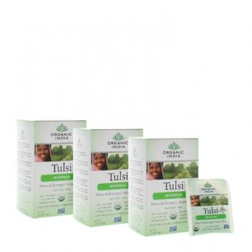 Organic India Tulsi Moringa Net Wt. 1.27oz/36g Each (54 Infusion Bags) 3-Pack