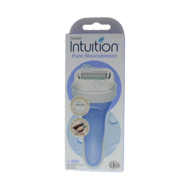 Schick Intuition Pure Nourishment Razors for Women 1 Razor & 2 Cartridges with Organic Cocoa Butter
